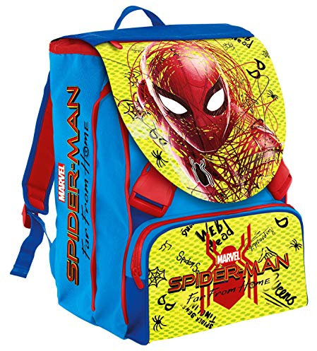 Sac à Dos Scolaire Extensible Marvel Spider-Man, 28 Lt, Bleu et Rouge, Avec Gadget! école primaire et secondaire