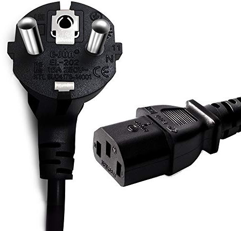 CE Aprobar Certificación EU KEMA EUR Power Cable Alimentación 16A 250V para Lenovo Acer Sony Samsung HP DELL ASUS Computadora Escritorio Host, Impresora, Copiador, Maquina Cafe, Horno - 1.5M / 5 Feet