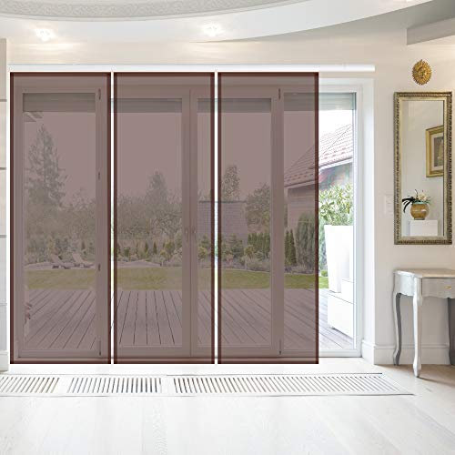 Bestlivings Flächenvorhang Elena 3er Pack (B x H) 60 x 260 cm inkl. Zubehör Schoko, transparenter einfarbiger Schiebevorhang, in vielen Farben