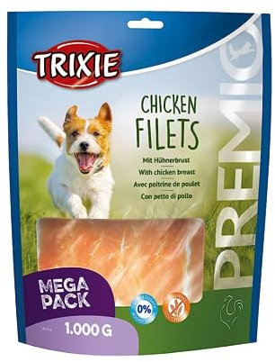 TRIXIE Hundeleckerli PREMIO Hunde-Chicken Filets 1kg - Premium Leckerlis für Hunde glutenfrei - ohne Getreide & Zucker, schmackhafte Belohnung für Training & Zuhause - 31528