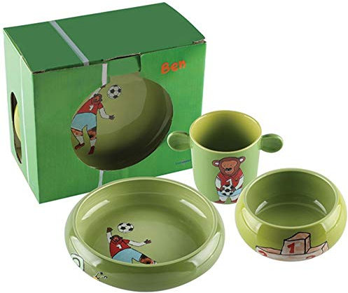 Ben - Set per il pranzo per bambini, in porcellana, 3 pezzi