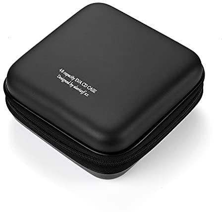 LIOVODE DVD Case, 48 Capacity EVA CD Case Holder Storage Organizer Portable Protective DVD Disc Wallet Holder for Car (48 Capacity, Black48)