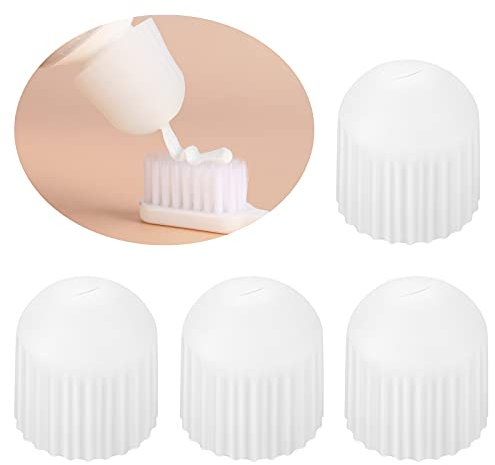 UDQYQ Toothpaste Cap,Self-Closing Toothpaste Cap Pump Dispenser Squeezer for Kids&Adults,No Waste Cap No Mess Toothpaste Dispenser,Toothpaste Saver. (4)