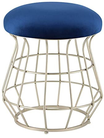 MRDAER Sgabello da Trucco con Struttura in Ferro Battuto/Poggiapiedi Poggiapiedi Sgabello da Toilette/Pouf Sedia Imbottita per Soggiorno/Carico Massimo 150 kg,#7