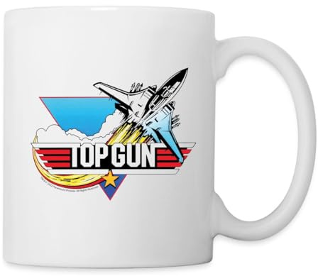 Spreadshirt Top Gun Kampfjet Logo Tasse, One size, Weiß