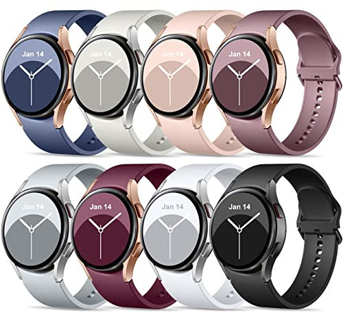 Upeak Silikon Armband für Samsung Galaxy Watch 7/6/5/4 40/44mm und 43/47mm Classic/Pro/45mm/42/46mm Classic, 20mm Sportarmband für Damen und Herren, Morandi Farbe