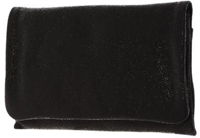 Abro Leather Metallic Clutch Black/Nickel