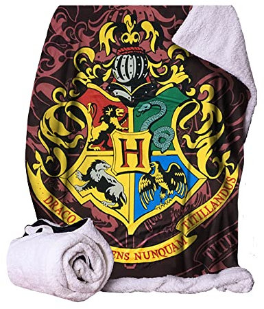 Harry Potter Hogwarts-Wappen-Überwurf, 100 x 150 cm, Braun