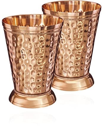 NKlaus 2x 155g Kupferbecher reines Kupfer (100%) Trinkbecher Kelch Moscow Mule 350ml 11263