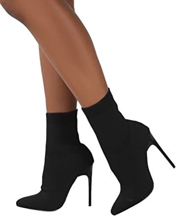 ticticlily Stivali Donna Moda Stivali sopra Il Ginocchio Tacco a Stiletto Tacco Alto Stivali Lunghi B Nero 42 EU