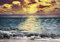wandmotiv24 Fototapete Vollmond über dem Ozean, 300 x 210 cm - selbstklebende Vliestapete 150g, Wanddeko, Wandbild, Wandtapete, Meer, Abend-stimmung, Sonne M0906