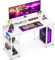 ODK Schreibtisch mit Regal Reversibel, Computertisch mit Monitorständer und Regalen, Gaming Tisch PC Tisch Bürotisch mit Bücherregal Kleiner für Heimbüro(Weiß, 120x50x86.5)