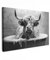 MuchoWow© Bilder Groß 120x80 cm XXL Wohnzimmer Deko Modern Wandbild Foto auf Leinwand Bild Schlafzimmer Room Decor Geschenke Schottische Hochlandrind - Kuh - Schwarz und Weiß - Bad - Schaumstoff