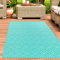 CARPETIA Außenteppich Outdoor-Teppich wetterfest wasserabweisend Campingmatte Picknickmatte Plastik Garten Terrasse Rautenmuster Petrol 120 x 170 cm