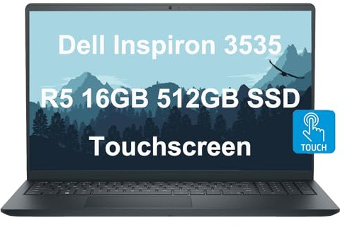 Dell Inspiron 15 15.6 Laptop (visualización táctil FHD, AMD Ryzen 5 7530U, 16GB RAM, 512GB SSD PCIe (6-Core Beat i7-1165G7) ) Teclado numérico, cámara web, Inspiron 3000 3535, Win 11 Home, negro