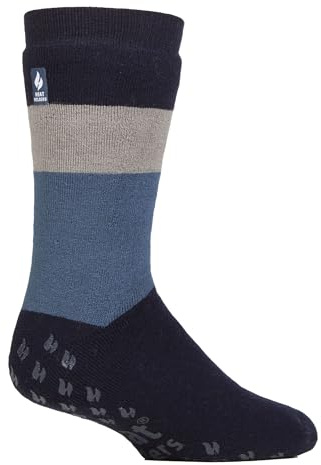 IOMI SOCKSHOP Heat Holders Socken - Raynaud's 3.1 TOG Warm Gemütlich Thermal Streifend Anti-Rutsch Socken für Damen Größe 37-42 Geeignet für Diabetiker In 1 Paar
