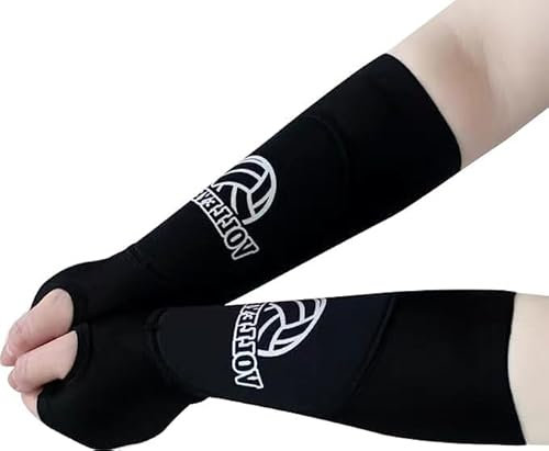 2XK-NOV Volleyball Armschoner für Damen Gewicht zwischen 50kg und 65kg, Unterarmschutz Zubehör für Volleyball Training, Sport Unterarm Ärmel -Handgelenkstützemit Schutzpolster und Daumenloch, 1-Paar