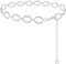 LIMHOO Metall Taille Kette für Damen Belly Link Kette Gürtel für Kleider (028 Silber Mittel)