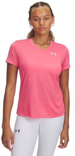 Under Armour Women's Tech Short Sleeve V-Neck Solid, Comfortable Women's T-Shirt with Fast-Drying Material, Breathable Sports T-Shirt for Women