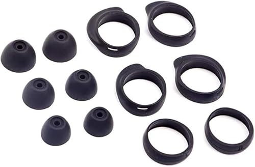 Juego de 12 Almohadillas de Silicona Antideslizantes para Samsung Galaxy Buds SM-R170 y Galaxy Buds+ SM-R175, Negro