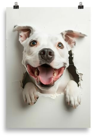 Medialess Hund Poster ungerahmt – American Staffordshire Terrier lustig Wandbild Kinderzimmer | witziges Hunde Poster Küche Badezimmer Kunstdruck | Geschenk Hundefreunde