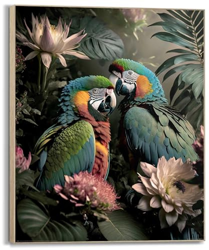 REINDERS Wandbild, Tropical Love, Wohnzimmer, Bilder, Wanddeko, Room Decor, MDF, Grün, 40 x 50