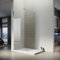 SONNI Duschwand Glas 100 x 200 cm Walk In Dusche-inklusive 120 x 80 cm Quadratische Duschtasse und Ablaufgarnitur-8 mm NANO Glas Duschtrennwand Glas
