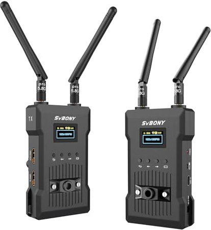 SVBONY ST1 HDMI 4K Sistema di Trasmissione Video Wireless, 5G 8 Bande, Trasmettitore Ricevitore Video senza Fili 0,06s Latenza, 150m Portata,Set di Trasmissione Video Wireless per Streaming Video