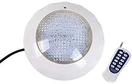 NIGORIY Foco Piscina LED, Luces Subacuáticas para Piscina, 12V 45W, 3000LM, IP68, Control Remoto, RGB, Blanco, 26x6cm
