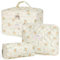 Trousse de Toilette, 3 pièces Trousse de Maquillage en Coton, Trousse de Toilette cosmétique de Voyage de Grande capacité, Trousse cosmétique matelassée pour Femmes Filles Dames (D)