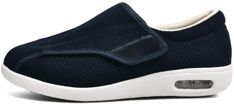 GYCF Chaussures Diabétiques Orthopédiques Femmes Homme Personnes Âgées Larges Fermeture Réglable Légères Respirantes Pieds Gonflés Baskets for œdème,A03,43EU