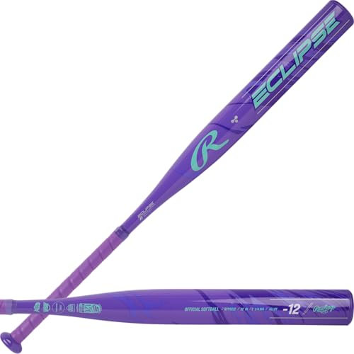 Rawlings Damen Eclipse Fastpitch Softball Bat | -12 Drop | 1 Pc. Aluminum | Approved for All Associations, Violett/Minze, 32 Inch