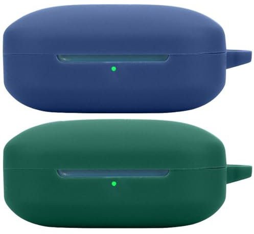 Acadeny Silicone Cover Compatibile per oppo Enco X3i,[Supporta la ricarica wireless] [Custodia protettiva antiurto] 2x blue green