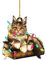 AKTOUR Gnomi in legno, decorazioni natalizie in acrilico, decorazione a forma di gatto, ciondolo divertente per albero di Natale, ciondolo per auto, 2023 (piatto 2D), kit di vetro colorato per adulti
