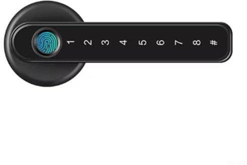 Serrure de porte intérieure à empreintes digitales, poignée de porte intelligente biométrique, dortoir d'étudiant, chambre à coucher, serrure de bureau à domicile (noir)