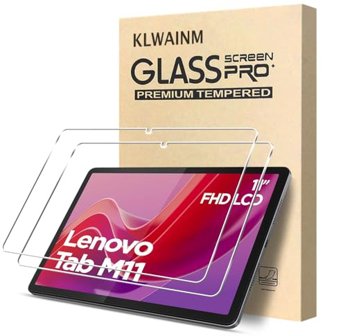 KLWAINM Panzer Schutzfolie Glas Folie für Lenovo Tab M11 2024/Idea Tab 2025 | 2 Stück 11 Zoll Tablet Displayschutz Schutzglas Panzerfolie Hartglas 9H Härte Anti-Fingerabdruck Kratzfest Blasenschutz