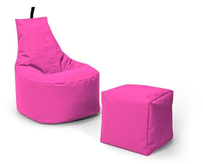 Nadimaideal Sitzsack XL - XXL für Kinder, Teenager & Erwachsene | Indoor & Outdoor | bereits gefüllt | Sitzsack Gaming | Füllung EPS Perlen (Pink, XXL - Durchmesser 80 cm für Erwachsene)