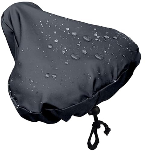 Raypontia Fahrradsitzbezug - 27 X 24 cm Fahrradsattel Regenschutz,Fahrradsitzbezug Vor Regen Aus Stoff,PVC-Schicht,Regen Fahrradsattel Überzug Wasserdicht,Fahrrad-sattelbezug Regen Unisex,Black