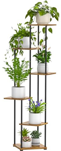 Digtokore Pflanzenständer für den Innenbereich, 6-stöckig, hoch, Pflanzenregal, Innen- und Außenbereich, Eck-Ausstellungsregal, Blumentopfhalter, Metall-Blumenregale für mehrere Pflanzen