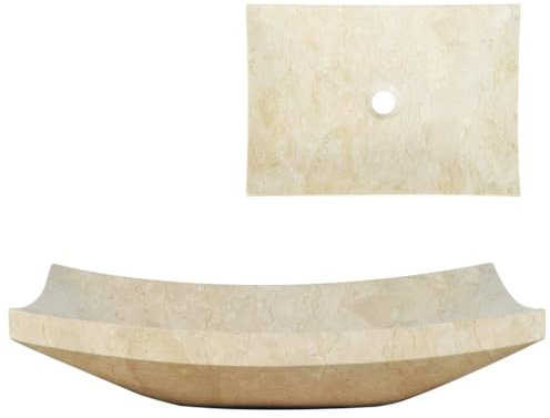 Home Garden,Spüle 50x35x12cm Marmor Creme
