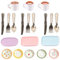 WUSJCOF 14PCS Miniatur Teeservice Porzellan Geschirr Puppenhaus Küche Zubehör (1/12)