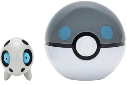Pokémon PKW4147 - Clip and Go Pokéball - Stollunior and Heavy Ball, Official Pokéball with Movable 5 cm Figure