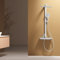 EMKE Colonne de douche thermostatique, grande tête de douche de 360 mm, barre de levage réglable, 4 fonctions, pommeau de douche, réglage du débit d'eau, 402 x 573 x 1050 mm, blanc mat