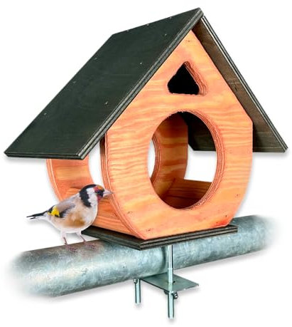 GARTENETAGE Balkon-Vogelhäuschen aus wetterfestem Natur-Holz, einfache Montage, stabile Befestigung – Verwandeln Sie Ihren Balkon in eine grüne Oase/Vogelhaus Balkon
