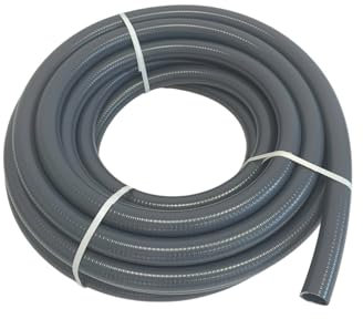 Wacredo Premium flexibler PVC Klebeschlauch, Poolflex DA50-63mm Poolschlauch Teichschlauch Schwimmbad, flex Rohr, grau, Rolle 25m (DA 50 mm)