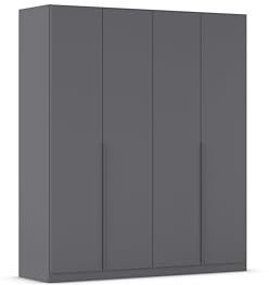 Rauch Möbel Alabama, Kleiderschrank, Farbe Grau metallic, Breite 181 cm | Schrank, 4-türig, Zubehör Classic, für Schlafzimmer, Kinderzimmer, Garderobe, Flur