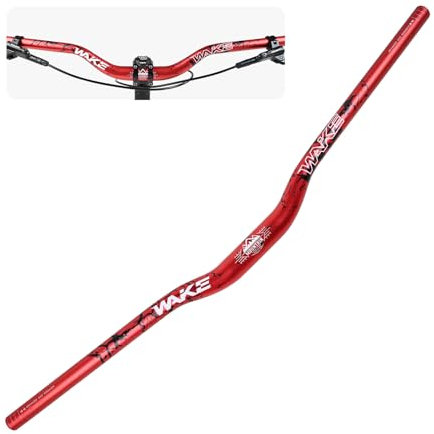 WAKE Fahrrad Lenker 31.8mm*720mm Extra Langer Breiter 30mm Höhe Riser Bar Aluminiumlegierung für Radfahren MTB Mountainbike Rennräder (Rot)