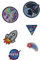 NASA Space Bügelbild Set für Kinder, Rakete, Sterne, Astronaut und Galaxie, bestickte Aufnäher für Jacken, Rucksäcke, Jeans, DIY-Webapplikationen