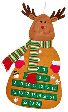 Delicada forma de árbol de Navidad, calendario de Adviento, adorno para colgar en la pared, decoración de tela para el hogar y la oficina