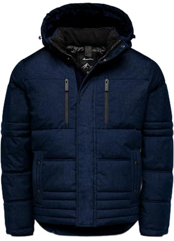 Amaci&Sons Herren Gefütterte Dicke Winter Jacke für Männer mit Kapuze 9133